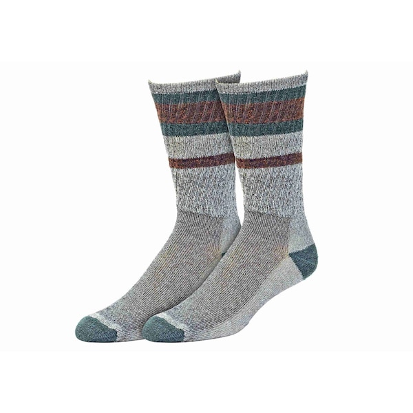 Railroad Sock Merino Wool Crew Socks 6pk, 6-12 M, Grey/Navy or Green/Brown, 6PK - 2846