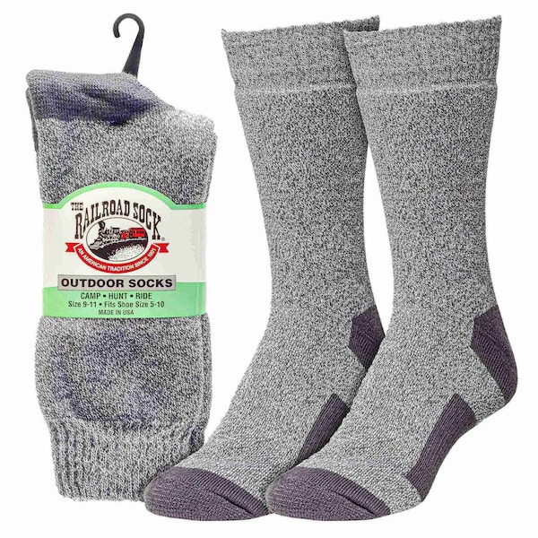 Railroad Sock The Twisted Sister Women's Outdoor Crew Socks, Size 5-10, Grey, 1PR - 684 TS GY