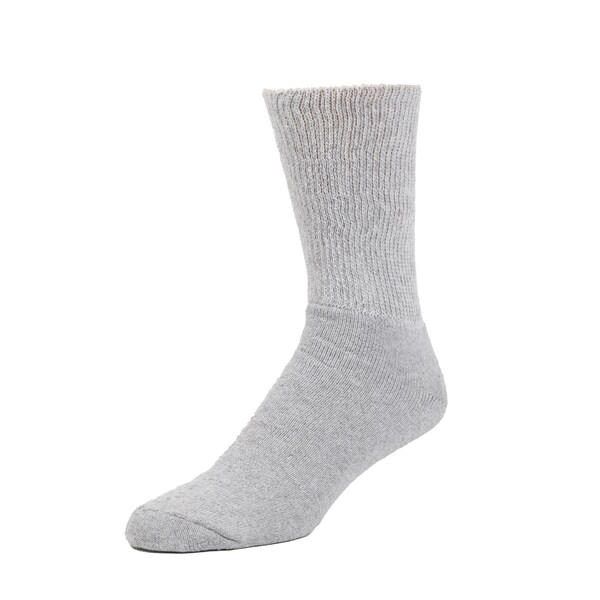 Railroad Sock Men's HealthTrak Therapeutic Crew Socks, Size 6-12 M, Grey, 2PK - 991 GY