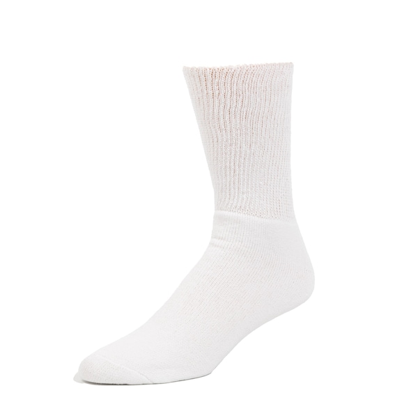 Railroad Sock Men's HealthTrak Therapeutic Crew Socks, Size 6-12 M, Black/White, 2PK - 991 BW