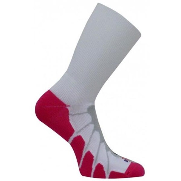 Sox Sox SS 3011 Performance Sports Plantar Fasciitis Crew Arch Compression Socks; White-Fuchsia - Medium - SS3011_W-FS_MD