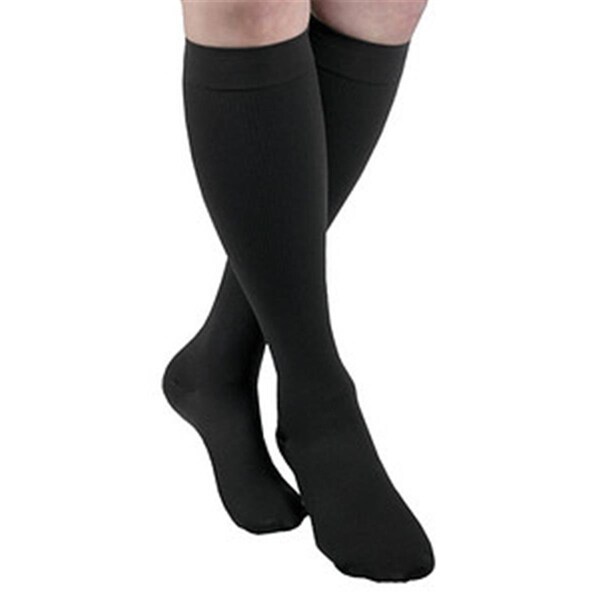 Maxar 23-30 mmHg Compression Mens Trouser Support Socks, Black - Small - M H-1030 S BL