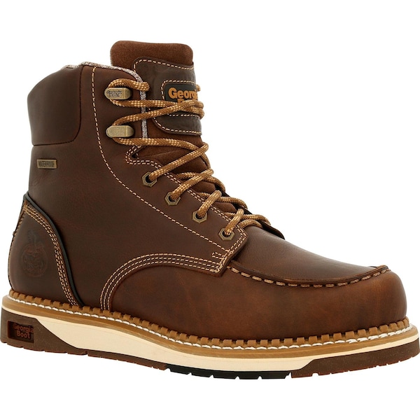 Georgia Boot AMP LT, Wedge Waterproof Work Boot, 12 M, 6 in Height, Brown - GB00429