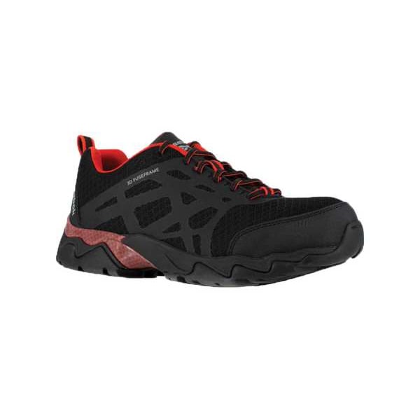 Reebok RB1061, Men's 3 in Composite Toe Athletic Shoe, Black/Red, 11, M, RB1061 - RB1061