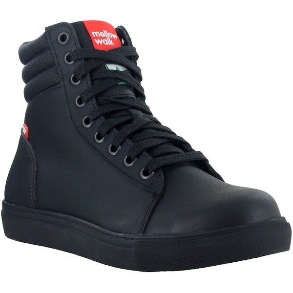 Mellow Walk Safety Womens Work Shoe, Steel Toe, Rubber Outsole, 8 - 486339BLK080
