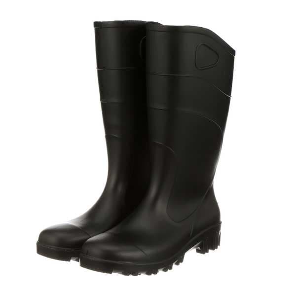 Heartland Footwear Unisex Rubber Boots, Plain Toe, 15 in Height, Black, 4 - 45566-04