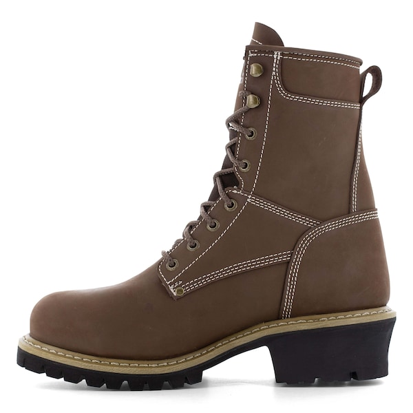 Frye Supply Men's 5 Steel Toe 8 in Logger Work Boot, Dark Brown, 13, W, FR40202 - FR40202