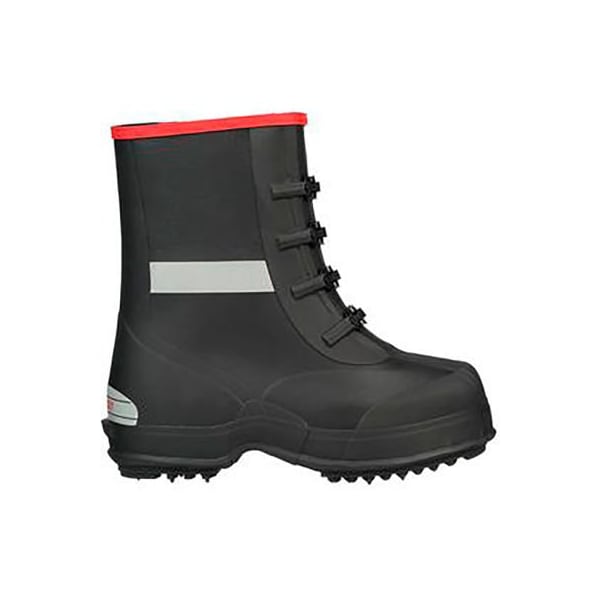 Tingley Winter-Tuff 4 Buckle Ice Traction 12" Overshoe, Mens Sz 14, Waterproof, Vulcanized Rubber, Blk - 4450.14
