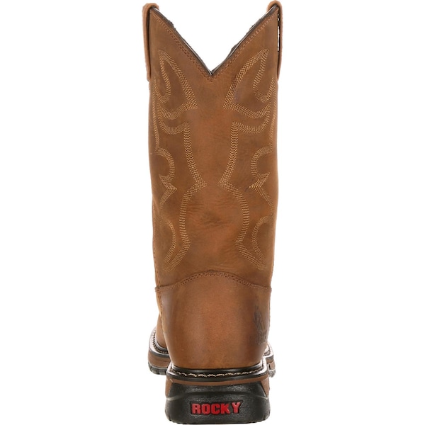 Rocky Original Ride Branson, Men's Waterproof Western Roper Boots, 10.5 W, Leather, 10 in Height - FQ0002733