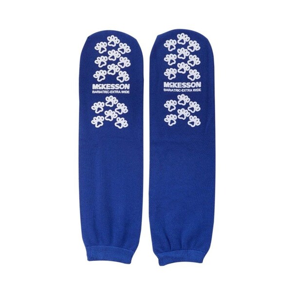 Mckesson Adult Slipper Socks, Bariatric / X-Wide, Royal Blue - 40-1099-001
