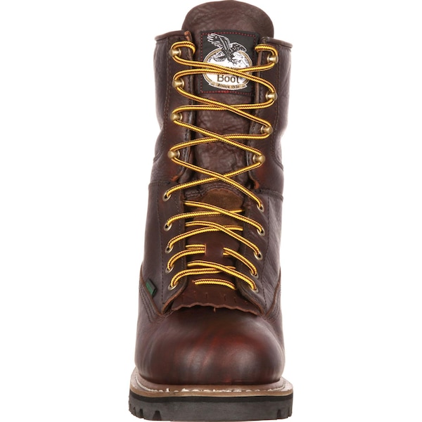 Georgia Boot Men's Waterproof Lace-To-Toe Work Boot, 11 W, Leather, 8 in Height, Chocolate - G101
