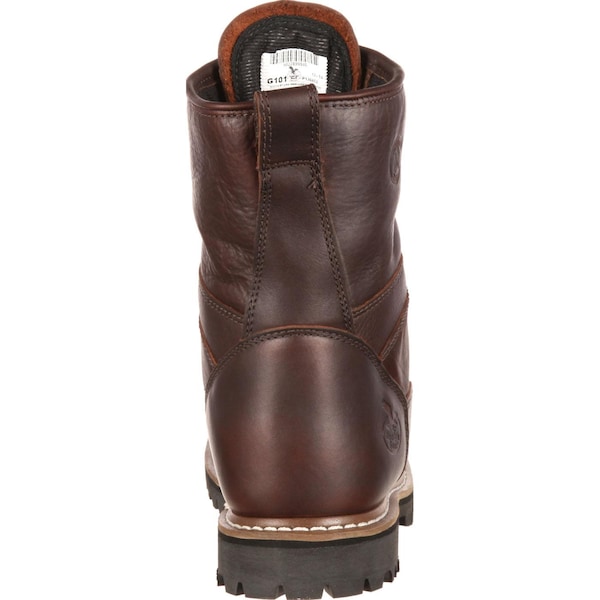 Georgia Boot Men's Waterproof Lace-To-Toe Work Boot, 11 W, Leather, 8 in Height, Chocolate - G101