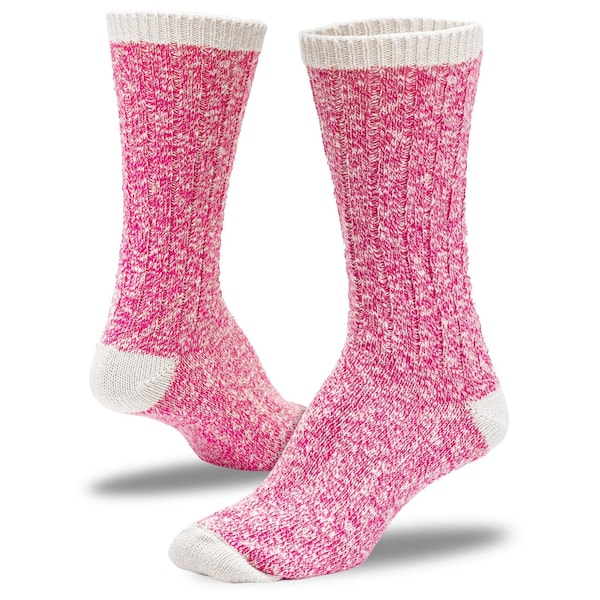 Railroad Sock Women's Boot Crew Socks, Size 5-10, Black/Grey/Natural/Pink, 2PK - 642