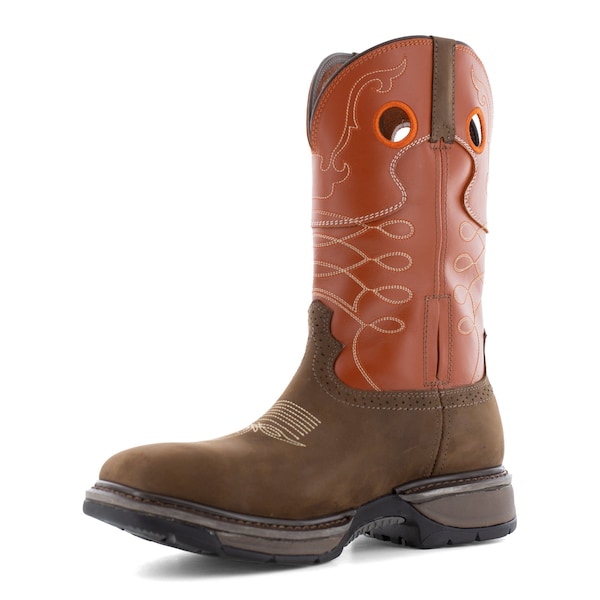 Frye Supply Western Boot, 11.5 M, 5 H, Brown and Burnt Orange - FR40102