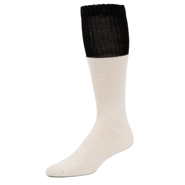 Railroad Sock Men's Heavyweight Boot Socks, Size 6-12 M, Natural w/Black or Green Top, 2PK - 2800