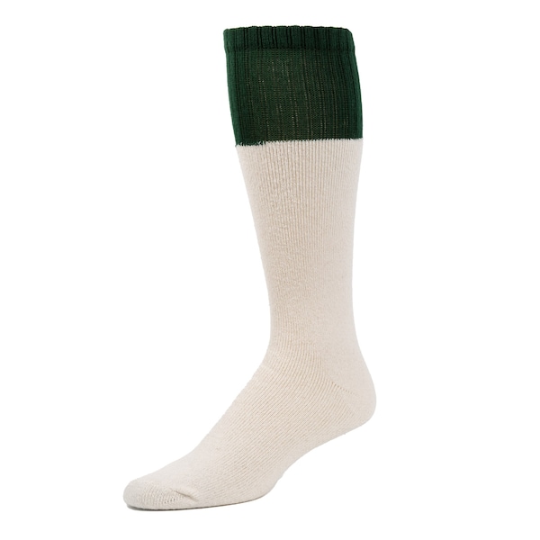 Railroad Sock Men's Heavyweight Boot Socks, Size 6-12 M, Natural w/Black or Green Top, 2PK - 2800