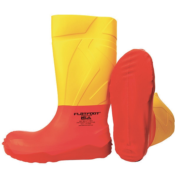 Isa Overshoes, Composite Toe, Rubber, 7 1/2 in Height, Slip On Closure, Slip Resistant Sole, Red, XL - SRLF100XL