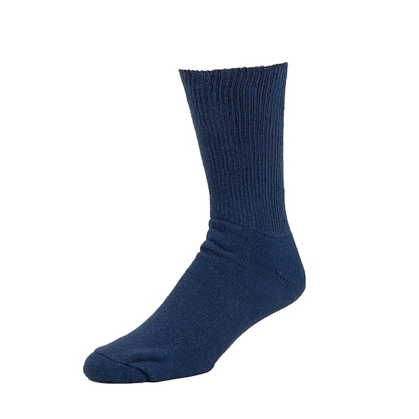 Railroad Sock Men's HealthTrak Therapeutic Crew Socks, Size 6-12 M, Navy, 2PK - 991 NV