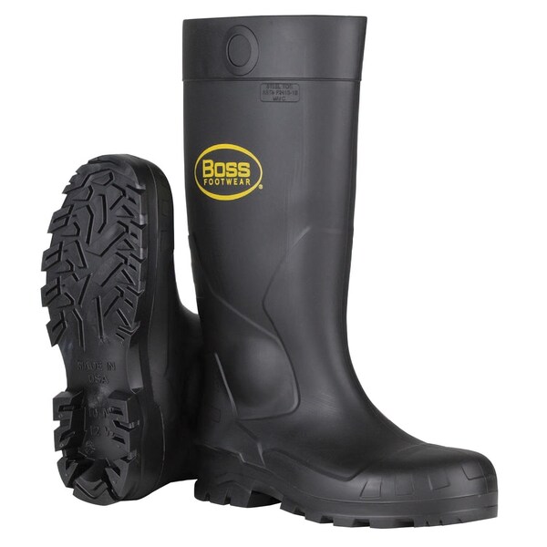 Boss Boss Unisex PVC Plain Boots Black 9 US Waterproof 1 pair 16 in. - B382-8105/9