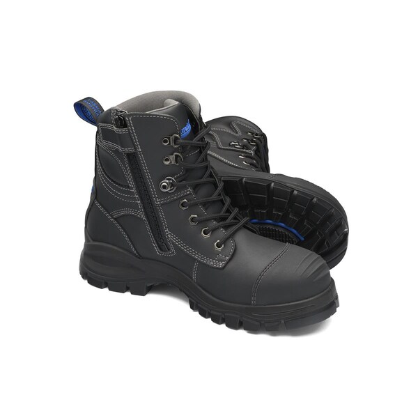 Blundstone Steel Toe Lace Up Side Zip, Water Resistant, Bump Cap, Black, Au Size 9, Us Size 10 - 997-090