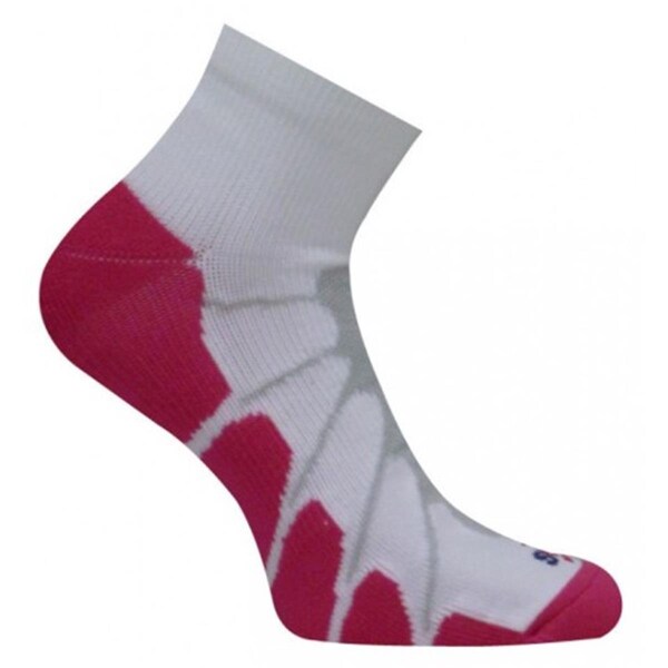 Powerplay SS 4011 Sport Plantar Fasciitis Arch Support Ped Compression Socks, White-Fuchsia - Large - PO17941