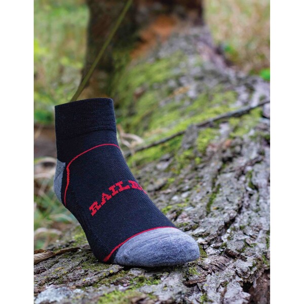 Railroad Sock Outdoor Quarter Socks, Size 6-12 M, Grey/Red, 2PK - OD211QUR