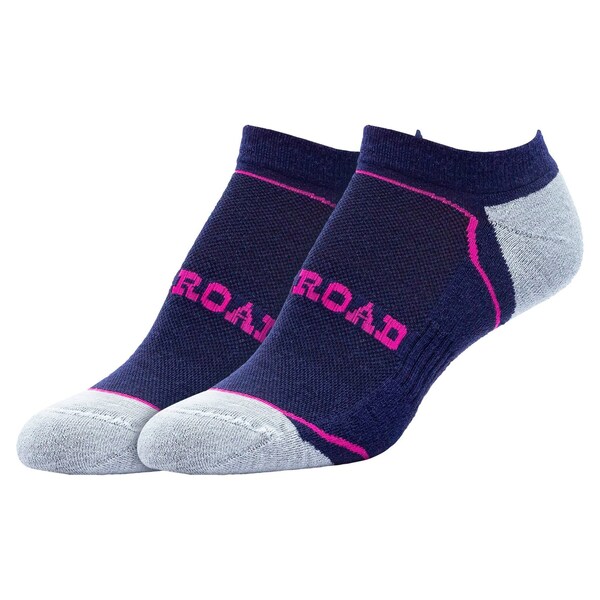 Railroad Sock Outdoor No Show Socks, Size 5-10 W/4-7.5 M, Navy/Pink, 2PK - OD291NSP