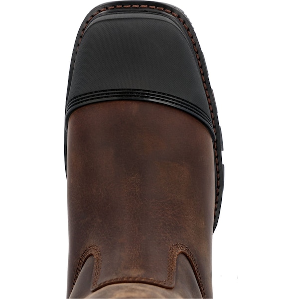 Durango Men's Waterproof Western Work Boot, 7.5 M, Steel Toe, 11 in H, Grizzly Brown, DDB0424 - DDB0424