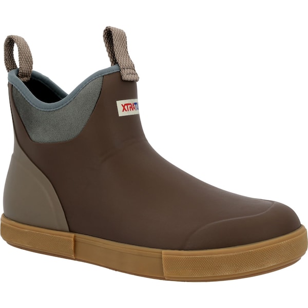 Xtratuf Men's Ankle Deck Boot, 11 M, Leather, 6 in H, Brown - XMABV900