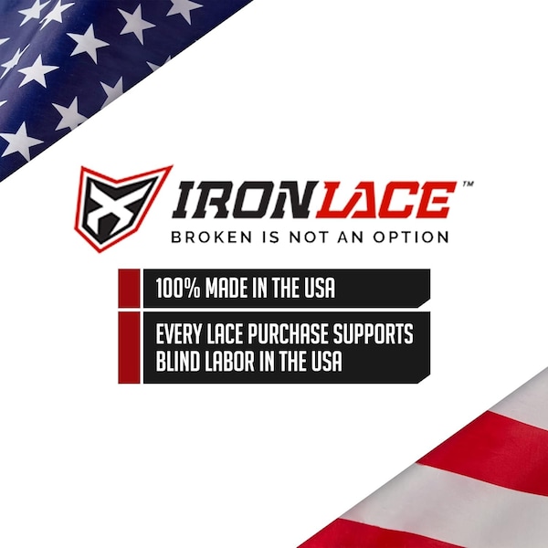 Ironlace IRONLACE Unbreakable Round Bootlaces - Black, Waterproof & Fire Resistant Shoe Laces 45" - 30003