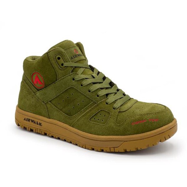Airwalk Mongo Mid Series - Men'S Mid Top Shoe - Ct, Eh, Sr - Olive/Gum - Size: 10M - AW6353-10M