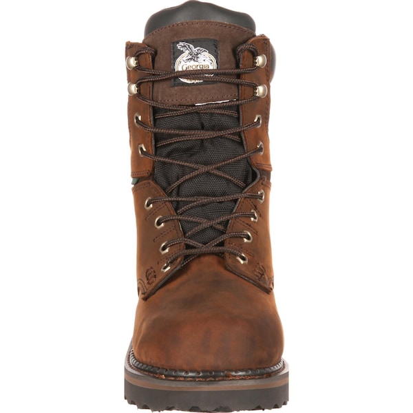 Georgia Boot Brookville, Men's Waterproof Work Boot, 8 W, Leather, 8 in Height, Dark Brown - G9134