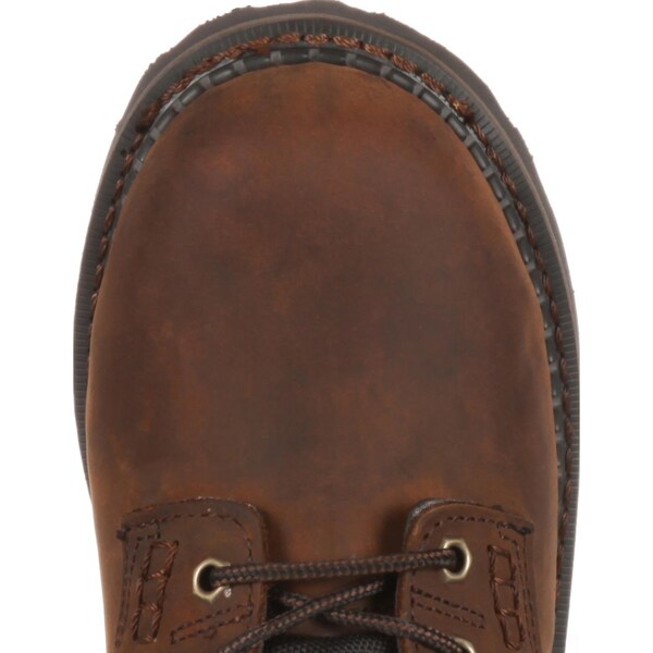 Georgia Boot Brookville, Men's Waterproof Work Boot, 8 W, Leather, 8 in Height, Dark Brown - G9134