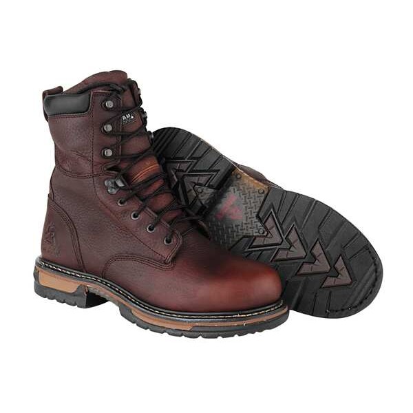 Rocky IRON CLAD, Men's Work Boot, 8 Wide, Leather, 8 in Height, Brown - FQ0005693