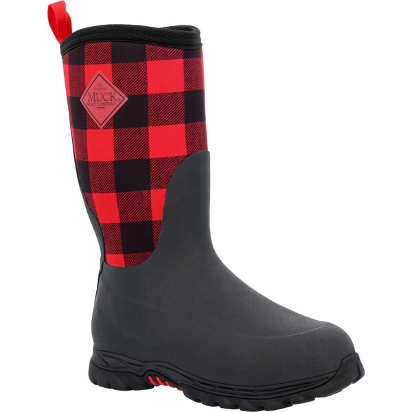 Muck Boot Co Youth Rugged II Kid's Rubber Boot, Plain Toe, 11" Height, Black/Plaid, 13 - RG26PLD  M  130