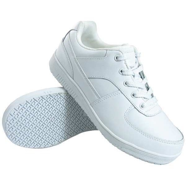 Genuine Grip Men's Athletic Shoe, 8 W, Leather, 4 in Height, White - 2015-8W