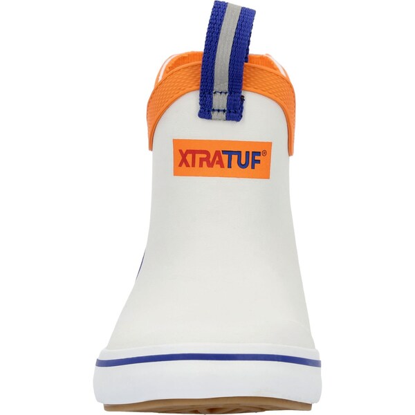Xtratuf Youth Ankle Boot, Plain Toe Toe, 6 in Height, White Multi Blue, 4 - XKAB100Y