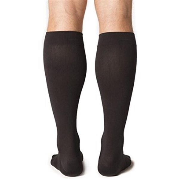 Sigvaris Midtown Microfiber 20-30 mmHg Closed Toe Mens Calf- Small- Long - Black - 822CSLM99