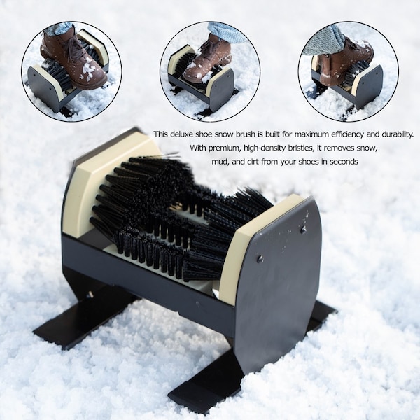 Gardenised Deluxe Metal and Plastic Frame Shoe Cleaner and Boot Scraper, Portable or Floor-Mounted - QI004729