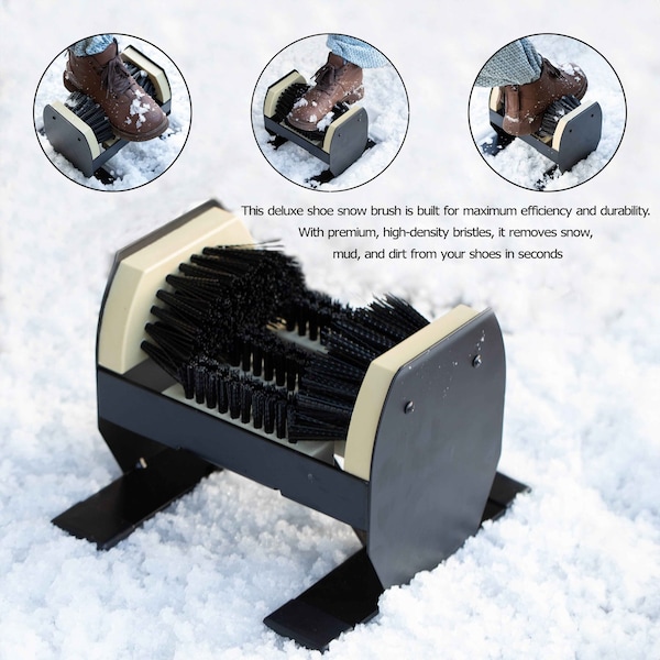 Gardenised Deluxe Metal and Plastic Frame Shoe Cleaner and Boot Scraper, Portable or Floor-Mounted - QI004729