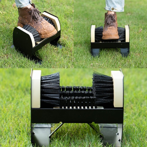 Gardenised Deluxe Metal and Plastic Frame Shoe Cleaner and Boot Scraper, Portable or Floor-Mounted - QI004729