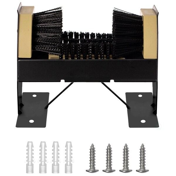 Gardenised Deluxe Metal and Plastic Frame Shoe Cleaner and Boot Scraper, Portable or Floor-Mounted - QI004729