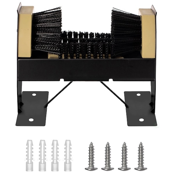 Gardenised Deluxe Metal and Plastic Frame Shoe Cleaner and Boot Scraper, Portable or Floor-Mounted - QI004729