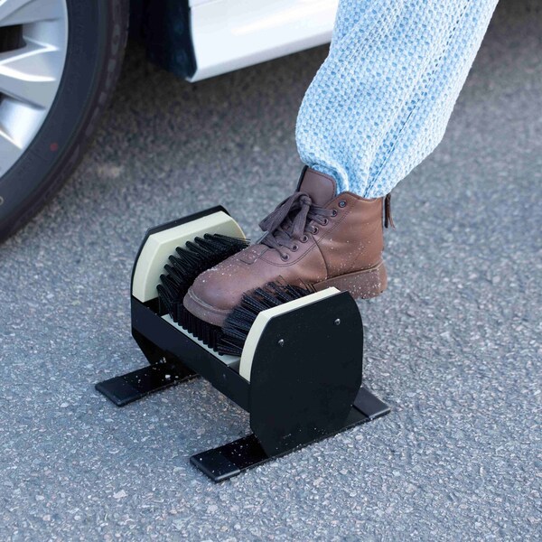 Gardenised Deluxe Metal and Plastic Frame Shoe Cleaner and Boot Scraper, Portable or Floor-Mounted - QI004729