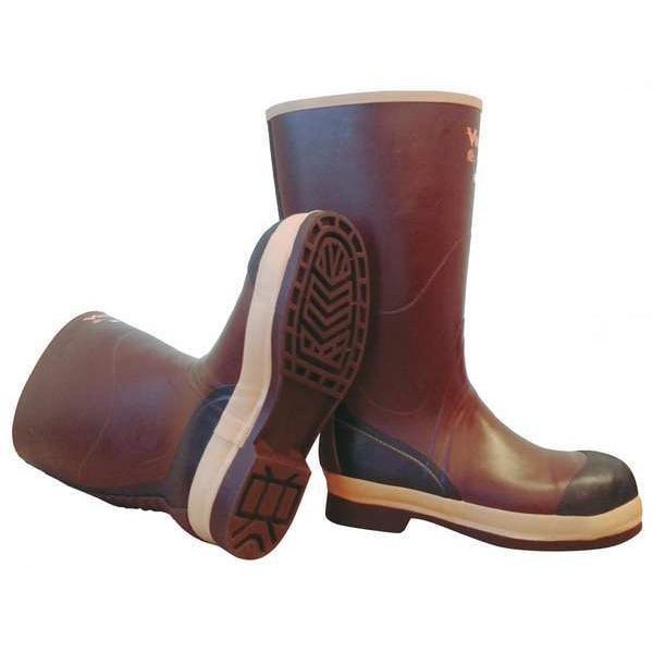 Viking Unisex Tall Rubber Boots, 12 Steel Toe, 16" H, Brown, VW22 - VW22