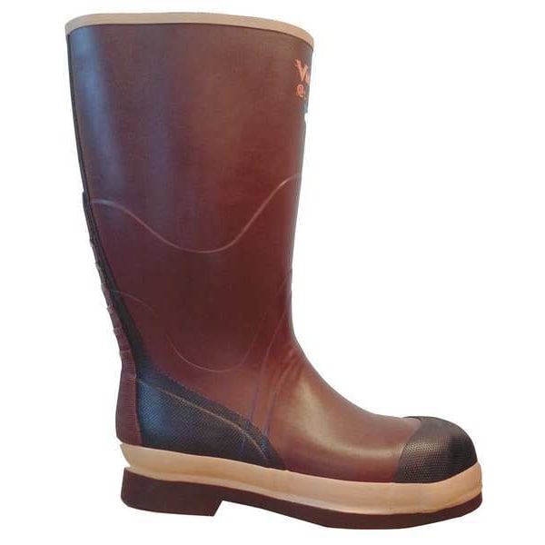 Viking Unisex Tall Rubber Boots, 12 Steel Toe, 16" H, Brown, VW22 - VW22