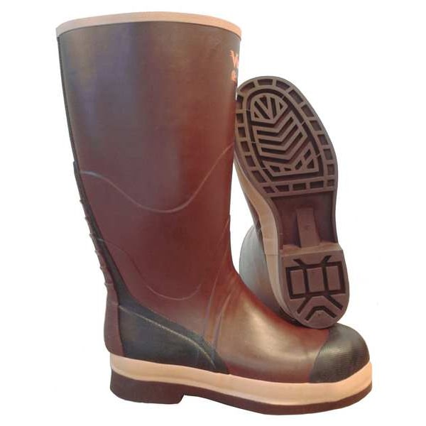 Viking Unisex Tall Rubber Boots, 12 Steel Toe, 16" H, Brown, VW22 - VW22