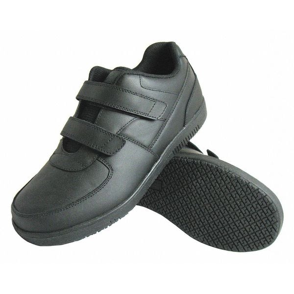 Genuine Grip Men's Hook-and-Loop Shoes, 10.5 W, Leather, Black - 2030-10.5W