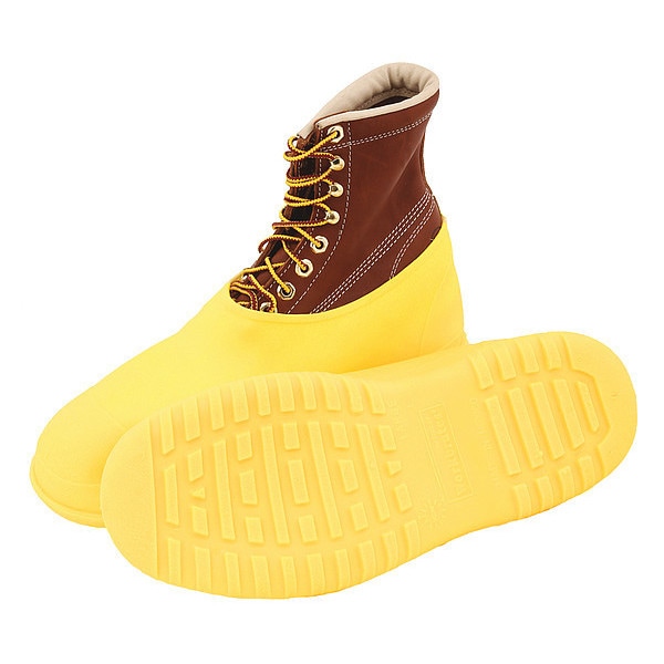 Tingley Overshoes, Plain Toe, PVC, 5 in Height, Pull On Closure, Cleated Sole, Yellow, L - 35113