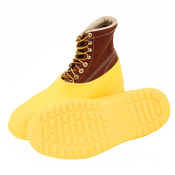 Tingley Overshoes, Plain Toe, PVC, 5 in Height, Pull On Closure, Cleated Sole, Yellow, L - 35113
